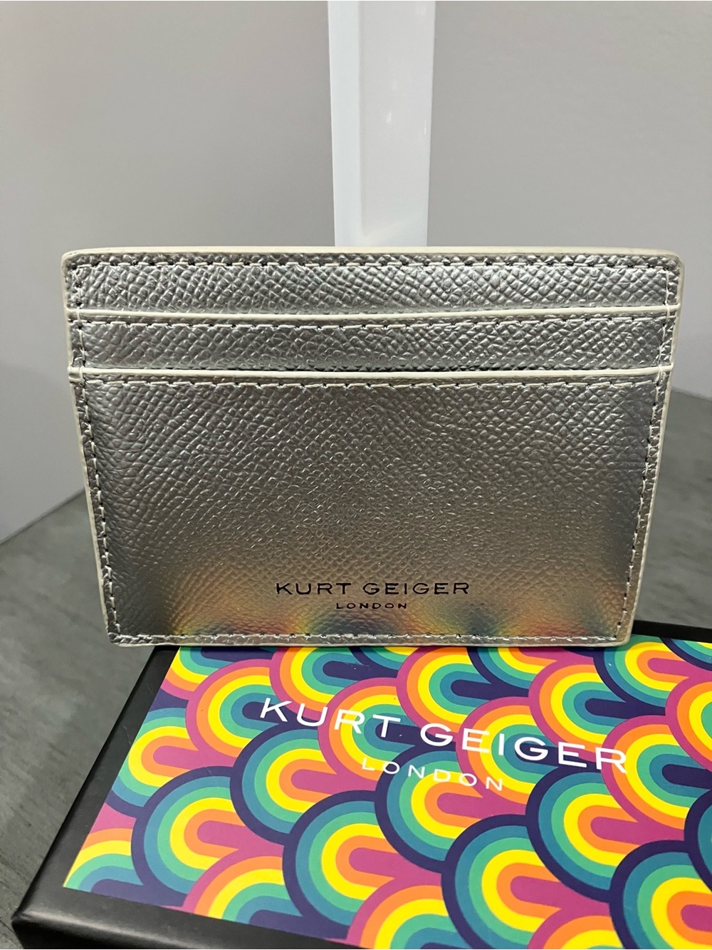 Kurt Geiger Silver Metallic Card Sleeve
